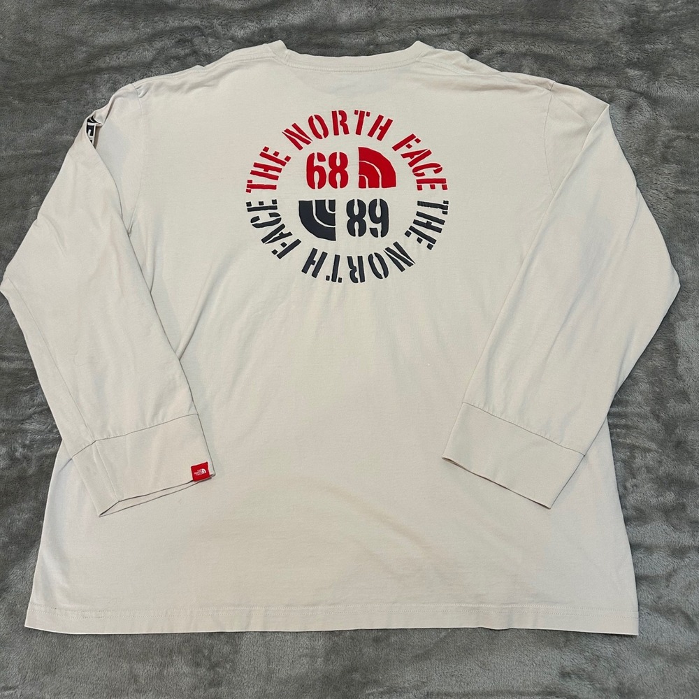 The North Face Long Sleeve T-Shirt XXL Cream Red Graphic Tee